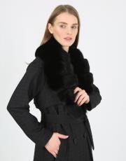 siyah naturel kürk fox  yaka