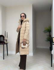 bej takma çıkma kol mont