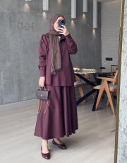 bordo pearly kloş etek 3