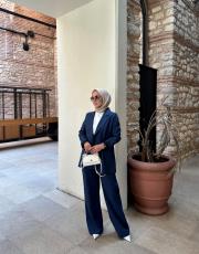 lacivert naturel keten blazer takım