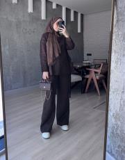 kahve dina keten  gömlek takım 4