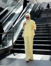 sarı dina keten  gömlek takım 2