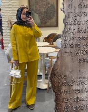 hardal  dina keten  gömlek takım