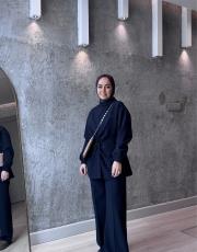 lacivert selina dobble krep