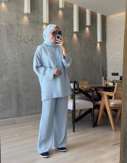 bebe mavisi nakışlı takım 4