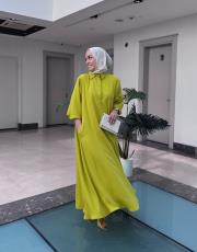 yeşil a pileli elbise  4