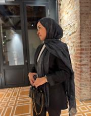 siyah sare blazer takım  2