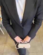 siyah sare blazer takım  4