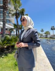 antrasit sare blazer takım 