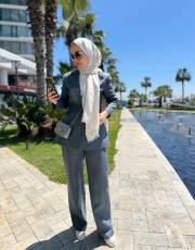 antrasit sare blazer takım  2