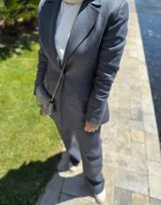 antrasit sare blazer takım  3