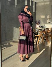 bordo inci elbise
