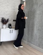 siyah krep yasmine takım