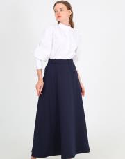 lacivert  klasik kloş  krep etek 4