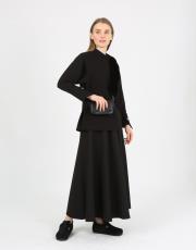 siyah  klasik kloş  krep etek 2