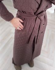 kahve kapitone klasik trençkot 3