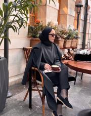 antrasit piano kaşe kısa  oversize palto