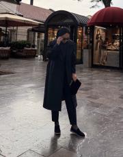 antrasit piano kaşe kısa  oversize palto 2