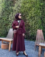 bordo  noa etekli takım